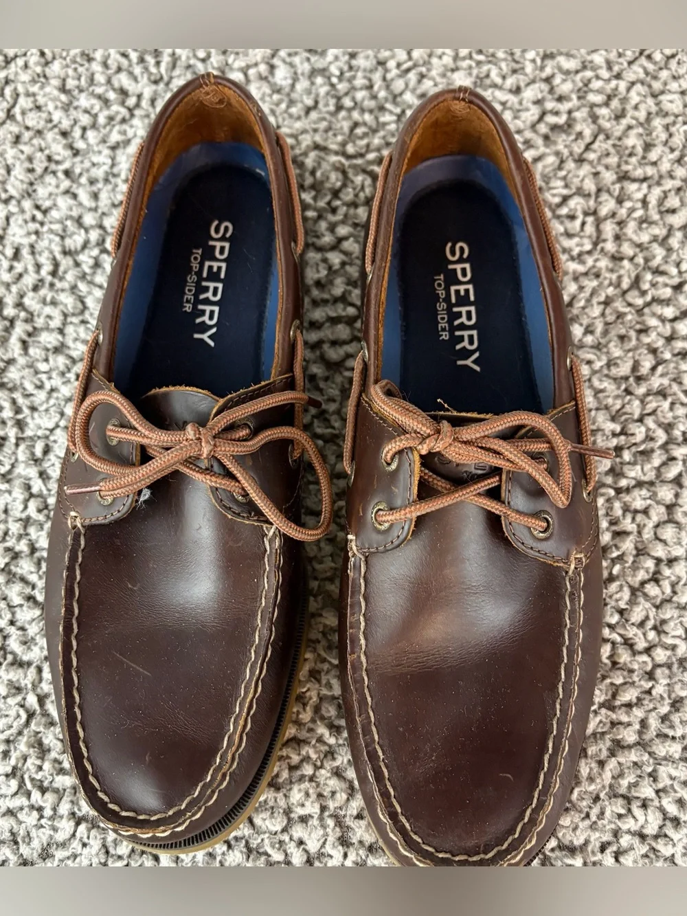 Sperry Top Sider Authentic Original 2-Eye Boat Shoes Mens 10.5 M Lace Up Brown